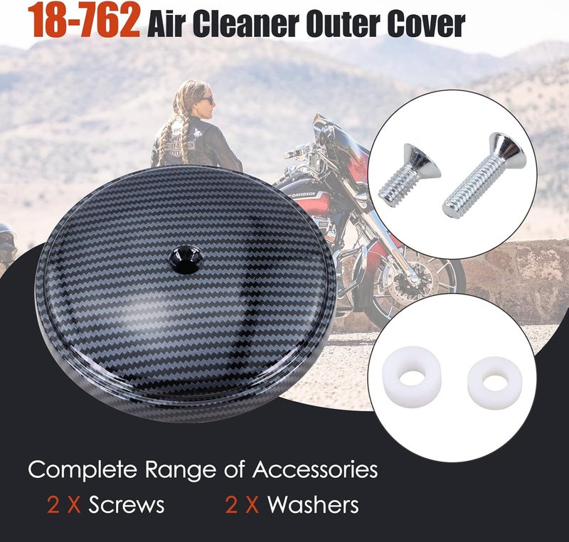 GEATaaT 18-762 Air Cleaner Outer Cover for Billet Sucker and Big Sucker Stage, Carbon Fiber Pattern Cover Compatible with Most Harley Davidson Models - Image 5